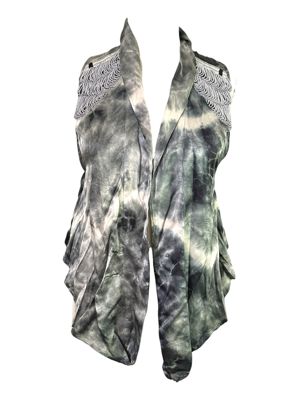 Chelsea Flower Silk Beaded Tie-Dye Vest aso Gossip Girl alt aso Serena S